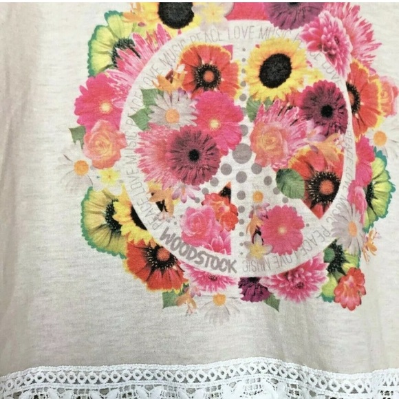 NEW FESTIVALFREE byWOODSTOCK S Tank Top Crop Peace - Picture 4 of 5